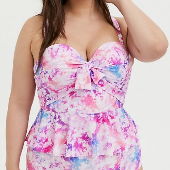 torrid Other - Torrid multi color tie die peplum midkini, Sz. 1X
